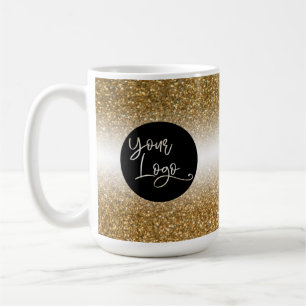 Your Corporate Logo, Gold and White Ombre Coffee Mug