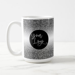 Your Corporate Logo, Silver and White Ombre Coffee Mug