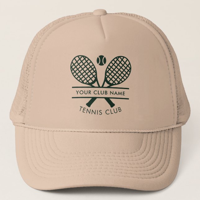 Your Country Club Name Tennis Icons Any Colour Trucker Hat (Front)