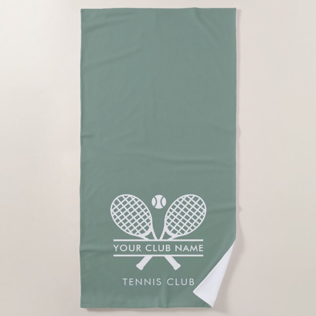 Your Country Club Name Tennis Team Custom Beach Towel (Front)