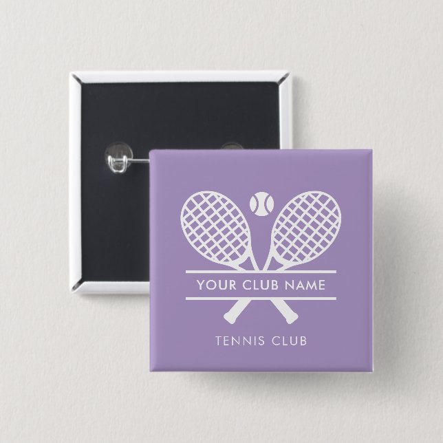 Your Country Club Name Tennis Team Players Swag 15 Cm Square Badge (Front & Back)