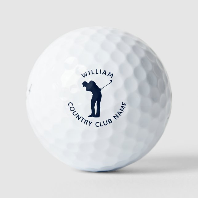 Your Country Club Players Navy Blue Custom Golf Balls (Front)