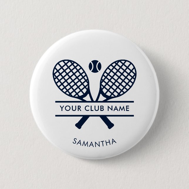 Your Country Club Tennis Player Name Custom 6 Cm Round Badge (Front)