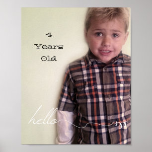 Your Custom 8" x 10" Cute Hello and Year Poster