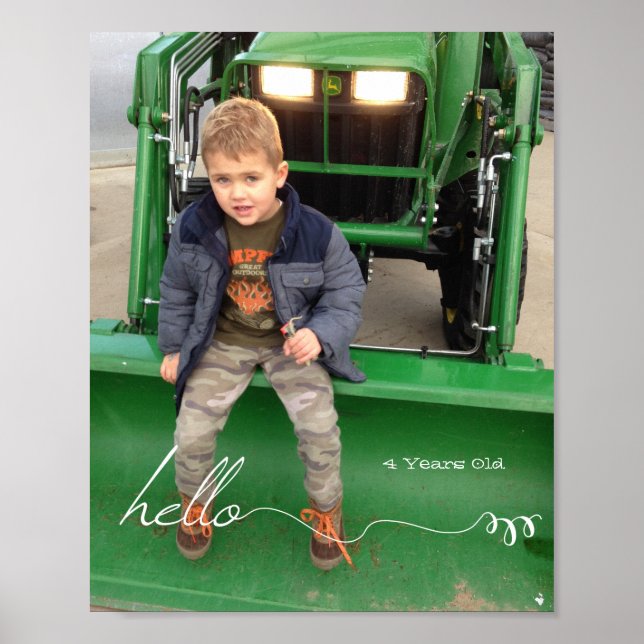 Your Custom 8" x 10" Cute Hello and Year Poster (Front)