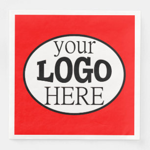 Your Custom Business Logo on Red Napkin