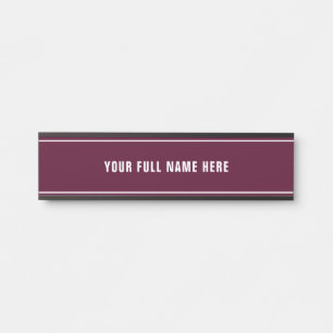 Your Custom Colour and Font Name Door Sign Templat
