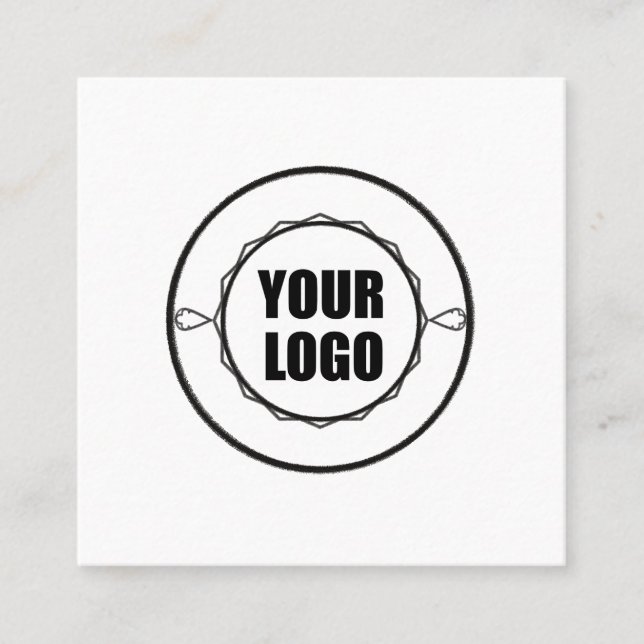 your custom company logo, professional, white square business card (Front)