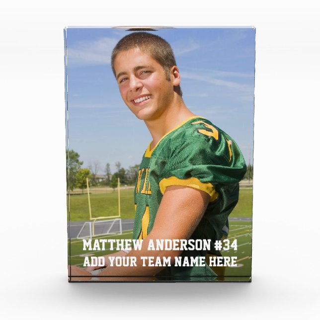 Your Custom Football or Your Sport Photo Block (Front)