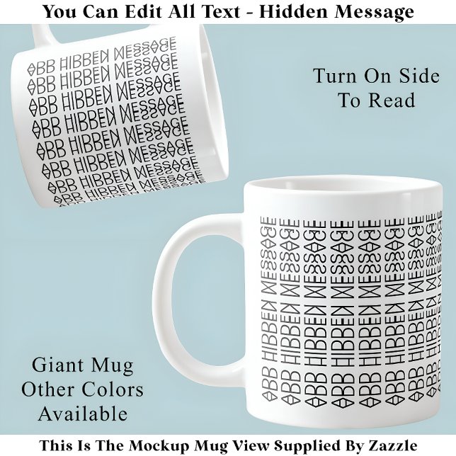 Your Custom Hidden Message 149BW Novelty Large Coffee Mug (Creator Uploaded)