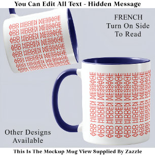 Your Custom Hidden Message French Flag 150GW Fun Mug