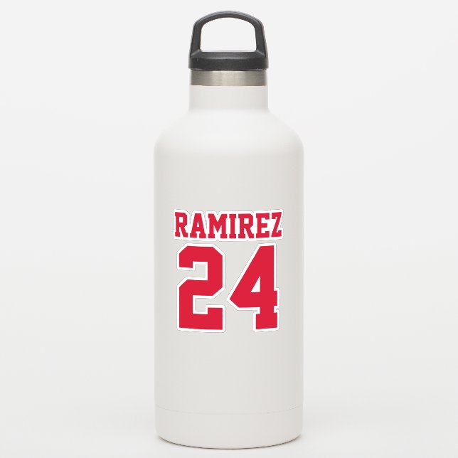 Your Custom Jersey Number and Player Name Sticker (Waterbottle)