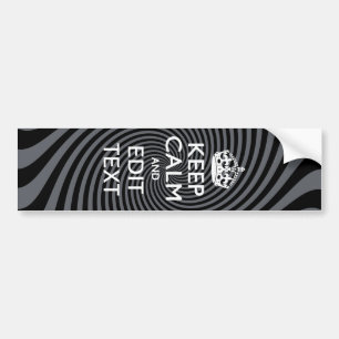 Your Custom Keep Calm Saying on Black Swirl Bumper Sticker