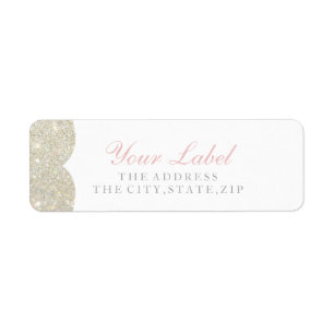 Your Custom Label - Glittered Crest Fab White G2