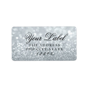 Your Custom Label - Silver Glitter Fab