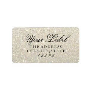Your Custom Label - White Gold Glit Fab