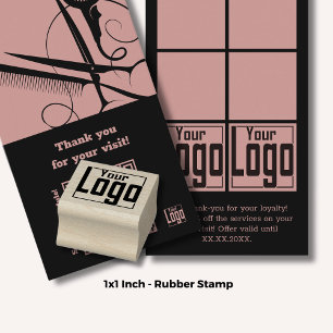 Your Custom Logo - 1" Square - Loyalty Card Rubber Stamp