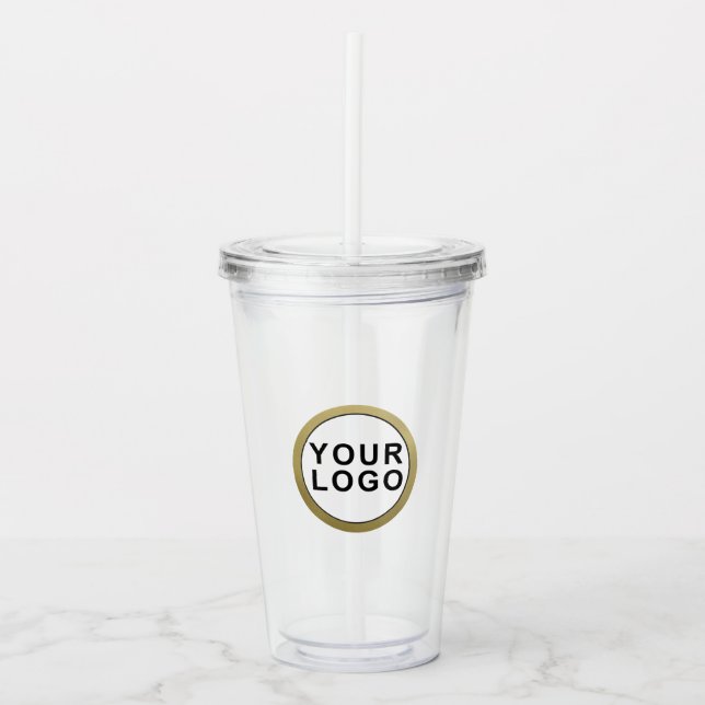 Your Custom Logo Acrylic Tumbler and Straw (Front)