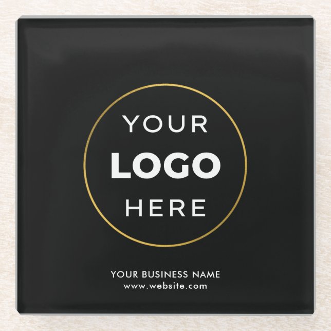 Your Custom Logo Business Corporate Glass Coaster (Front)