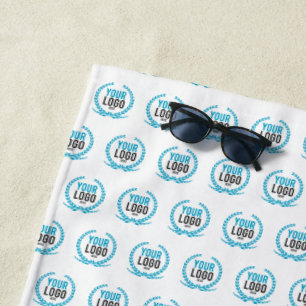 Your Custom Logo   Image All Over Patterned Beach Towel