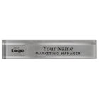 Your Custom Logo Silver Steel Desktop Name Plate