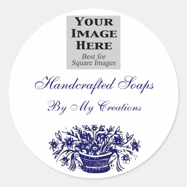 Your Custom Logo Vintage Flowers Soap Labels (Front)