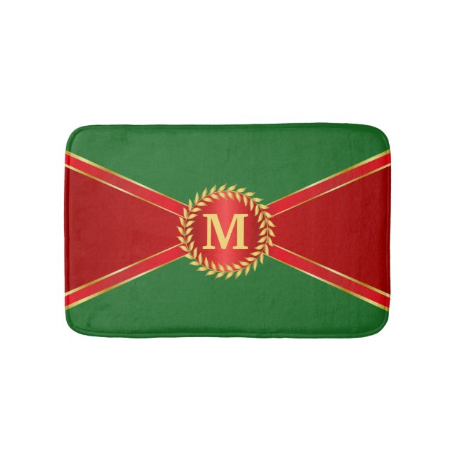 Your Custom Medium Bath Mat in Red and Green (Front)