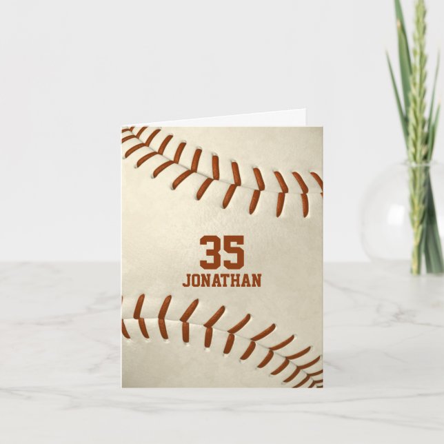 your custom message simple baseball birthday card (Front)