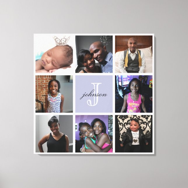 Your Custom Monogram Wrapped Canvas Canvas Print (Front)