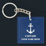 Your Custom Name Or Boat Name With Classic Anchor Key Ring<br><div class="desc">Your Custom Name Or Boat Name With Classic Anchor Keychain.</div>