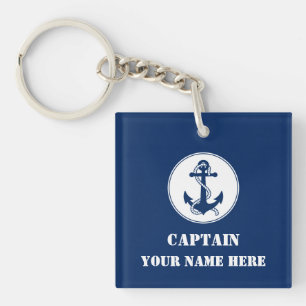 Your Custom Name Or Boat Name With Rope & Anchor Key Ring