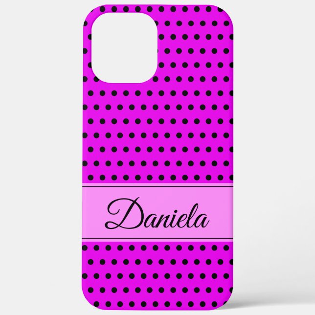 Your Custom Name Striking Black and Pink Case-Mate iPhone Case (Back)