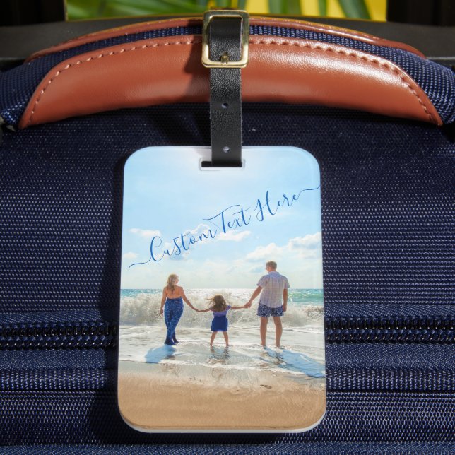 Your Custom Photo Luggage Tag Personalised Text (Front Insitu 2)