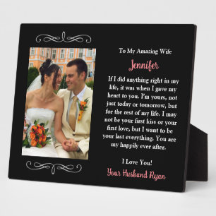 Your Custom Photo To My Amazing Wife From Husband Plaque
