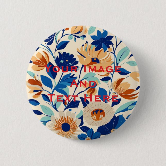 Your custom Picture and Text Personalised 6 Cm Round Badge (Front)