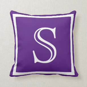 Your Custom Purple monogram Throw Pillow