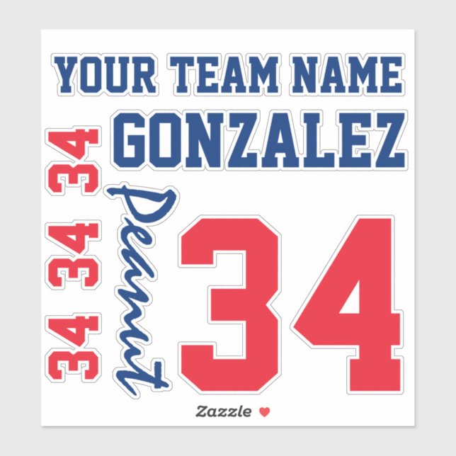 Your Custom Team Spirit Jersey Number Sticker (Sheet)