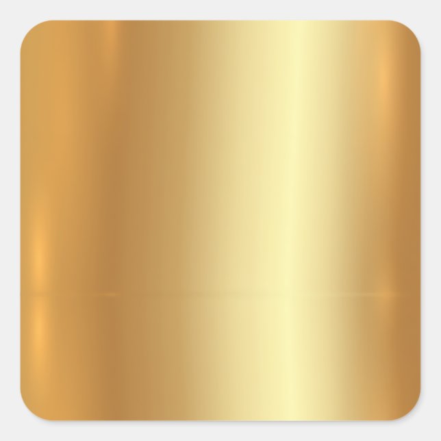 Your Custom Template Glamourous Faux Gold Blank Square Sticker (Front)