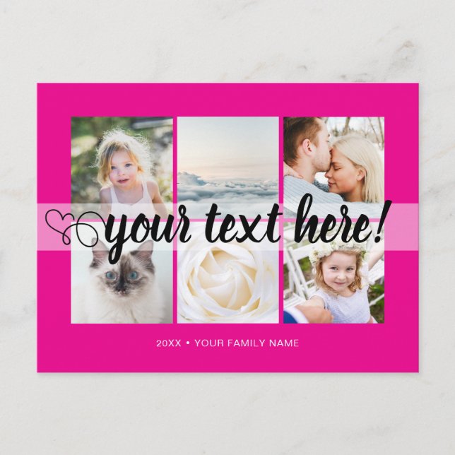 Your custom text 6 photos collage universal postcard (Front)