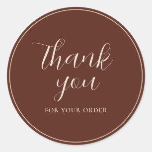 Your Custom Text Business Terracotta Thank You  Classic Round Sticker