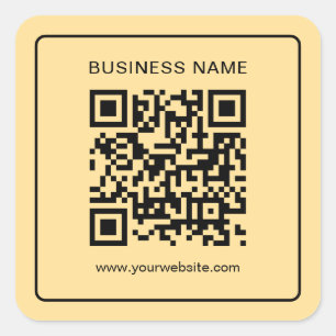Your Custom Text Company QR Code Gold Template Square Sticker