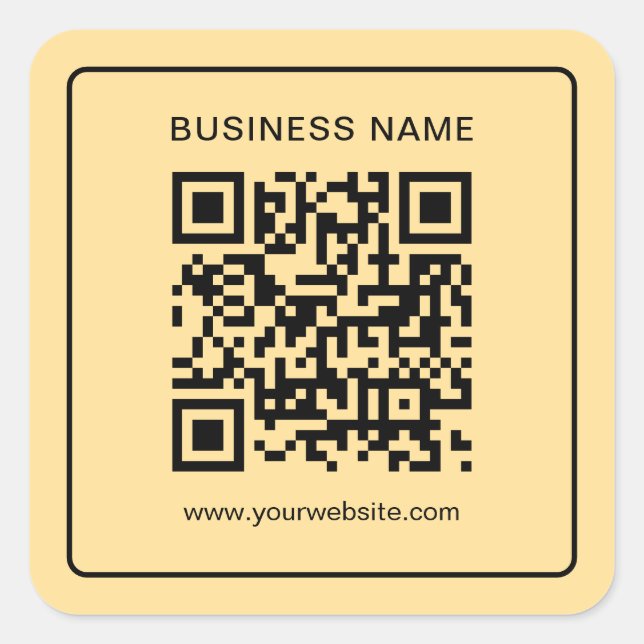 Your Custom Text Company QR Code Gold Template Square Sticker (Front)