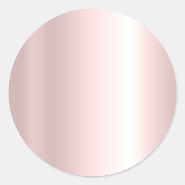 Your Custom Text Elegant Template Blank Rose Gold Classic Round Sticker (Front)