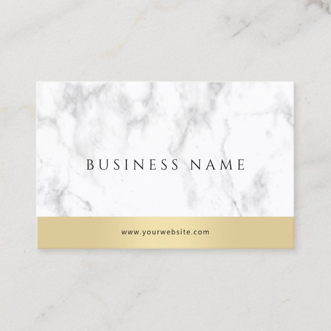Your Custom Text Elegant Template Marble Gold Business Card (Front)
