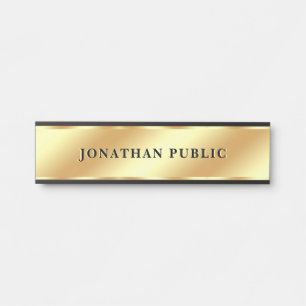 Your Custom Text Gold Look Template Elegant Home Door Sign