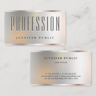 Your Custom Text Here Elegant Faux Silver Template Business Card