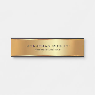 Your Custom Text Here Elegant Glamour Black & Gold Door Sign