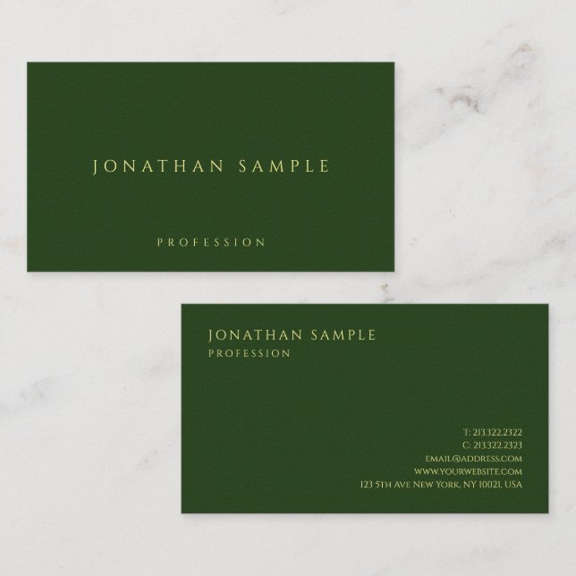 Your Custom Text Here Luxury Signature Matte Business Card (Front/Back)
