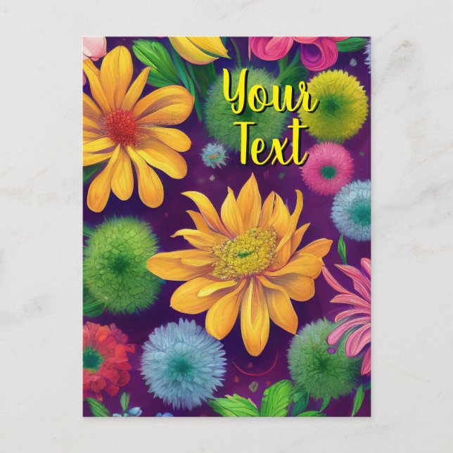 Your Custom Text Mixed Flowers 14 Template (Front)