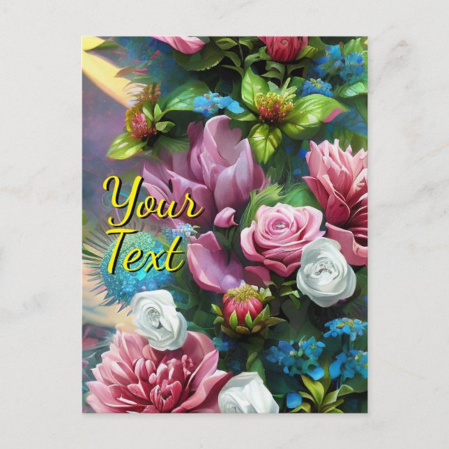Your Custom Text Mixed Flowers 16 Template (Front)